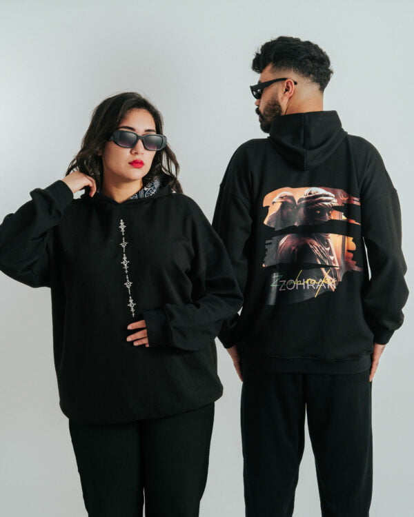 HOODIE NOSTALGIA RETRO STYLES BLACK